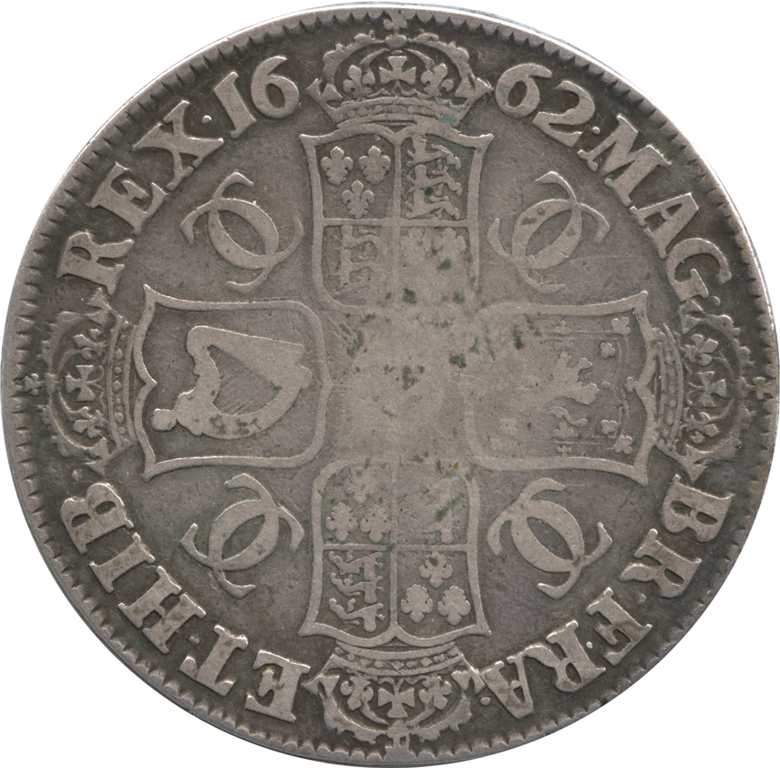 英国；チャールズII世、クラウン銀貨、1663年 希少品 - 旧貨幣/金貨 