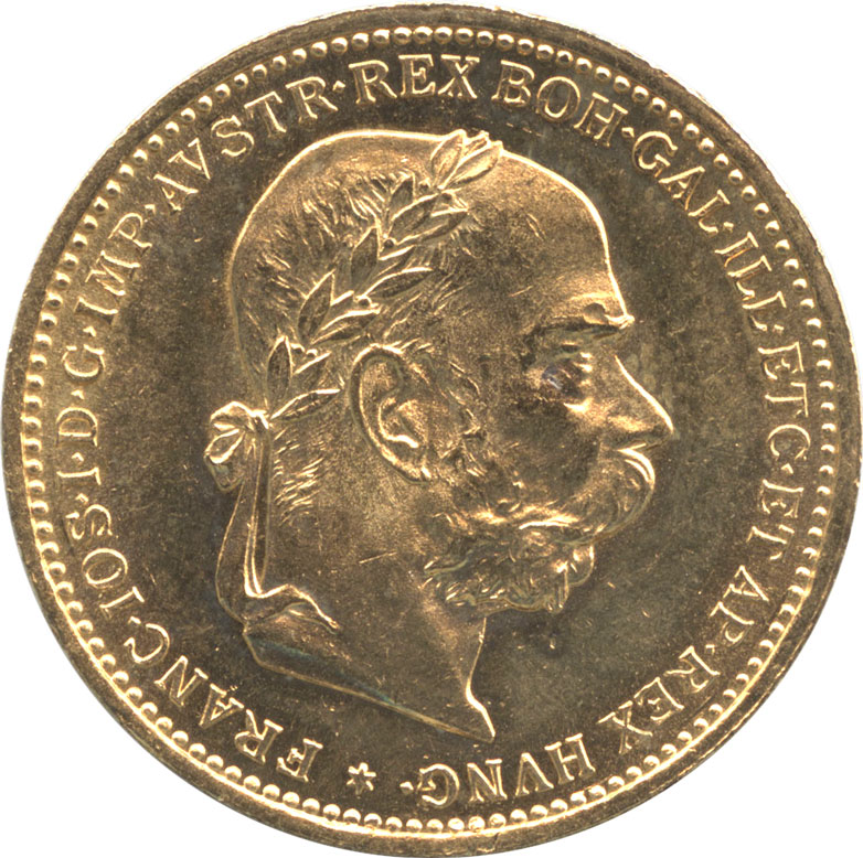 金貨　1896年 フランツ・ヨセフ 20コロナ金貨　オーストリア双頭鷲