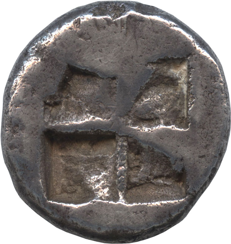 古代ギリシャ ネアポリス ステーター銀貨 推定紀元前500年～紀元前480
