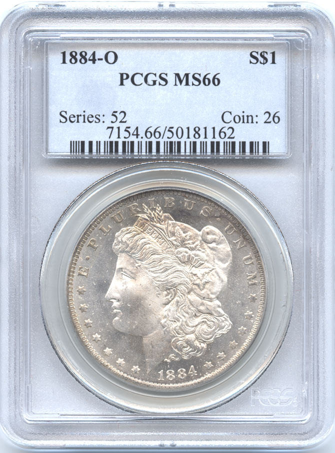 アメリカ 1ドル銀貨 1884(O) モルガンダラー PCGS-MS66｜ダルマコイン ...