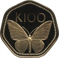 1978年度 パプアニューギニア 100キナ金貨 蝶の金貨 | www ...