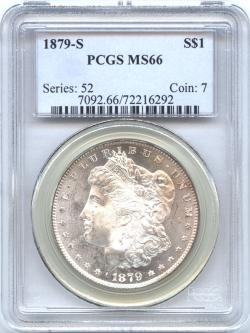 アメリカ 1ドル銀貨 1879(S) モルガンダラー PCGS-MS66 完全未 ...