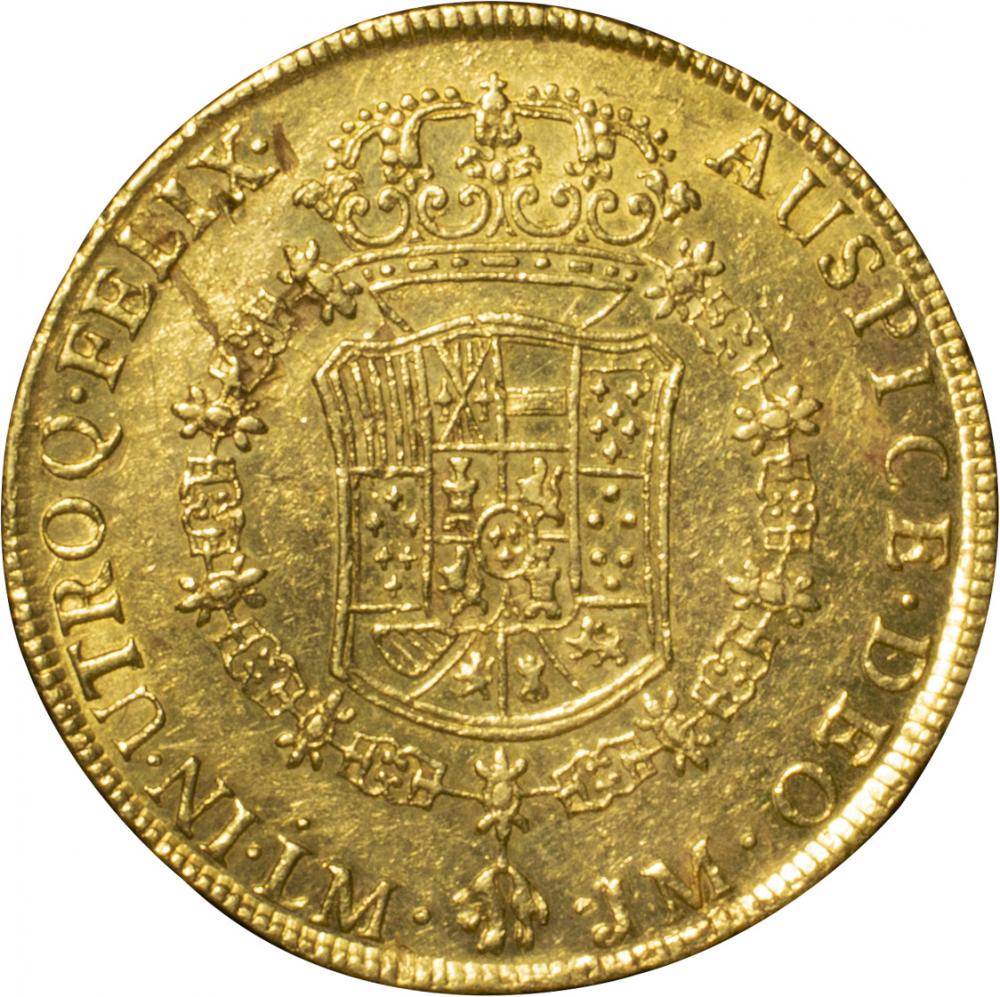 ペルー 8エスクード金貨 1765 スペイン王カルロス3世(1759-1788